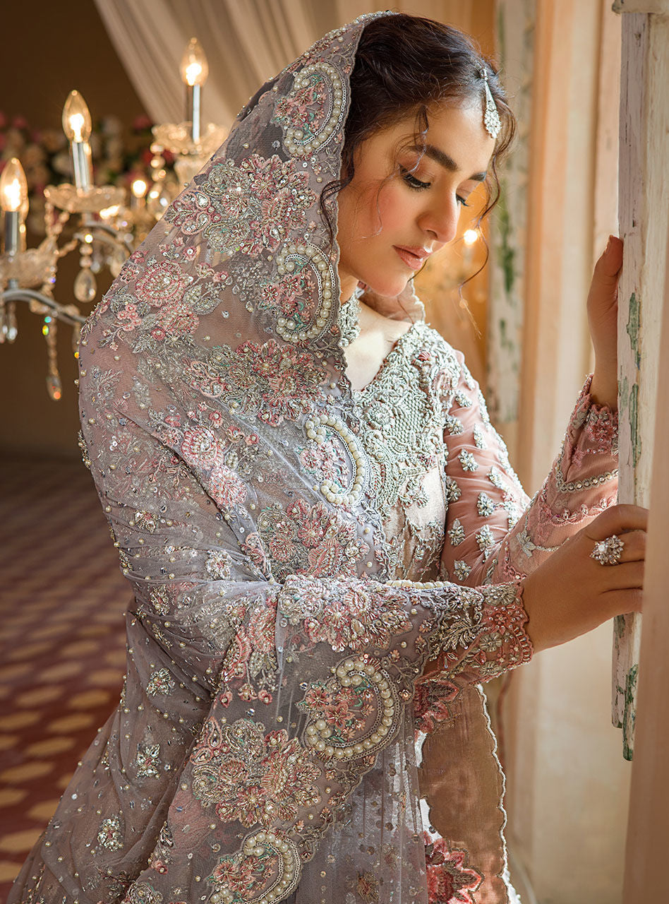 Rose Gold Embroidered Brocade Bridal Gown (2-Piece) - Image 10