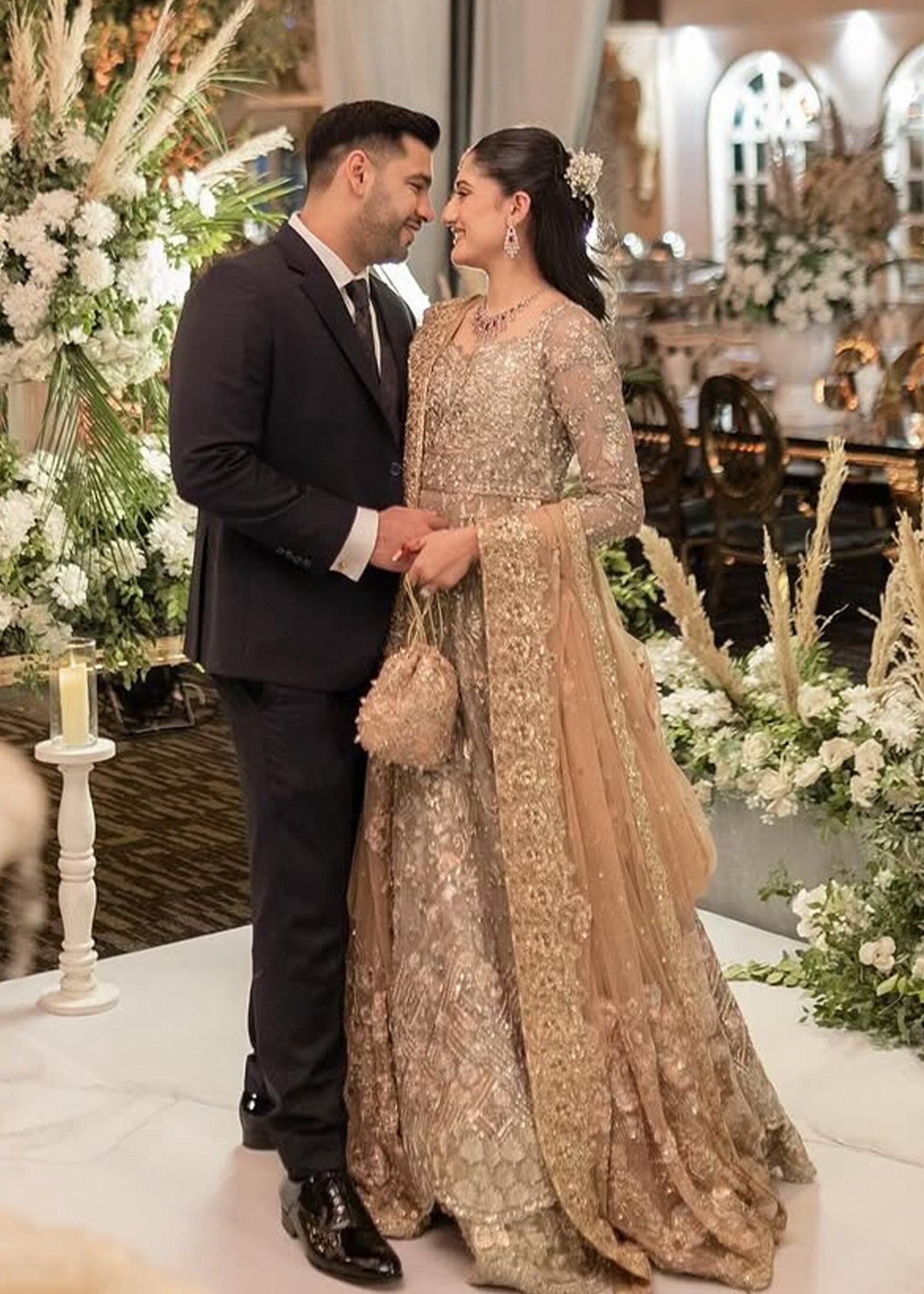 Antique Gold Embellished Bridal Gown (2-Piece) - Image 4