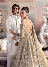 Champagne Embellished Net Bridal Gown (2-Piece) - Image 7