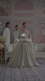 Champagne Embellished Net Bridal Gown (2-Piece) - Image 9