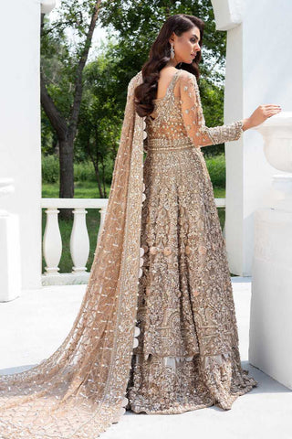 Champagne Gold Embellished Net Couture Gown (2-Piece) - Image 3