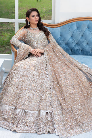 Champagne Gold Embellished Net Couture Gown (2-Piece) - Image 4