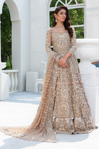 Champagne Gold Embellished Net Couture Gown (2-Piece) - Image 6