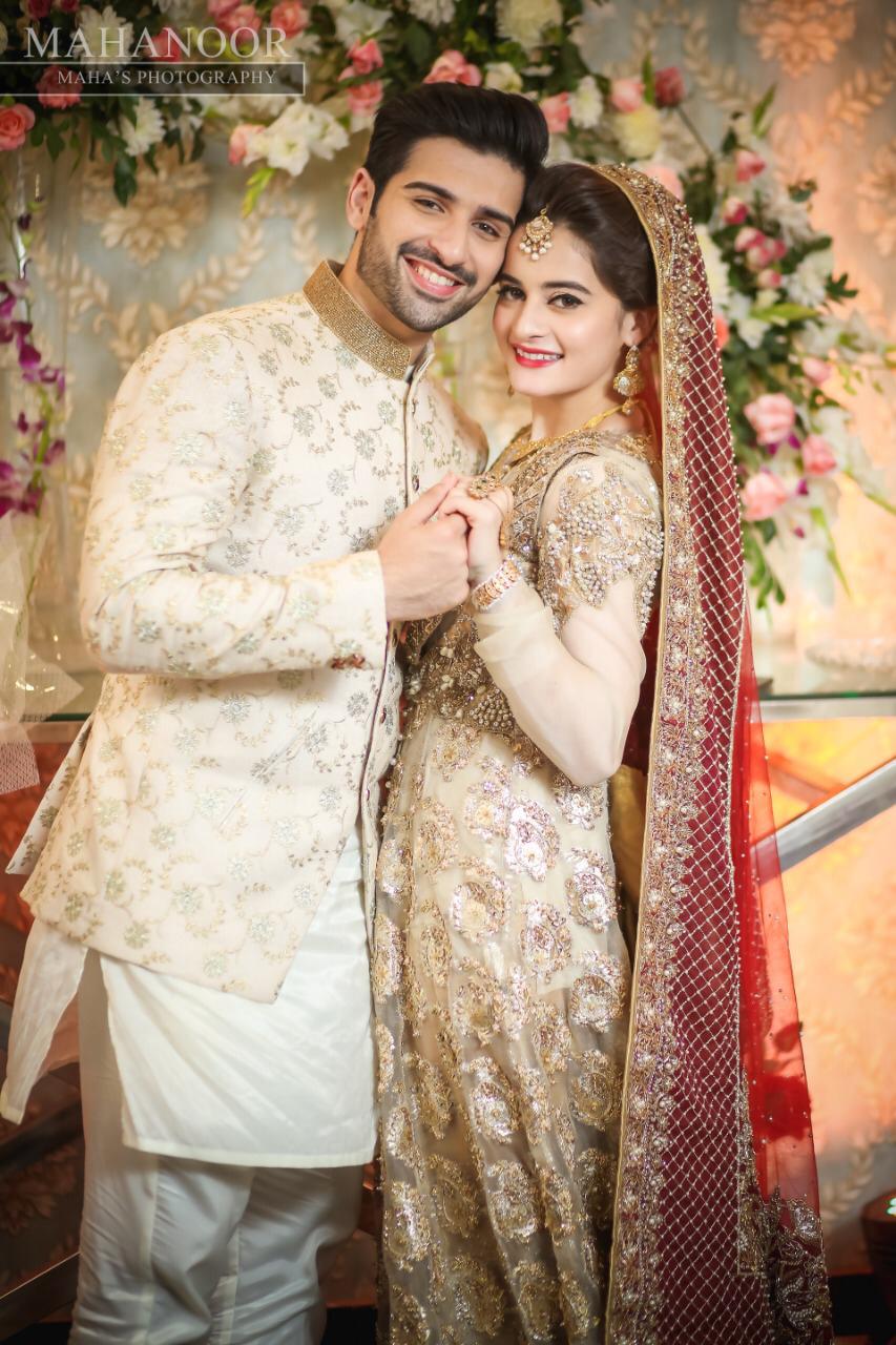 Pakistani Gold Zardozi Net Bridal Gown (2-Piece) - Image 5