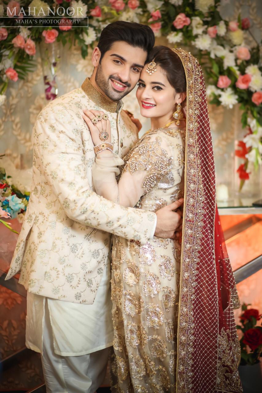 Pakistani Gold Zardozi Net Bridal Gown (2-Piece) - Image 6