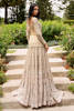 Pakistani Nude Gold Embroidered Net Bridal Gown (2-Piece) - Image 17