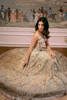 Pakistani Nude Gold Embroidered Net Bridal Gown (2-Piece) - Image 6