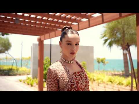 Indian Ochre Embroidered Organza Gown (3-Piece) - Image 10