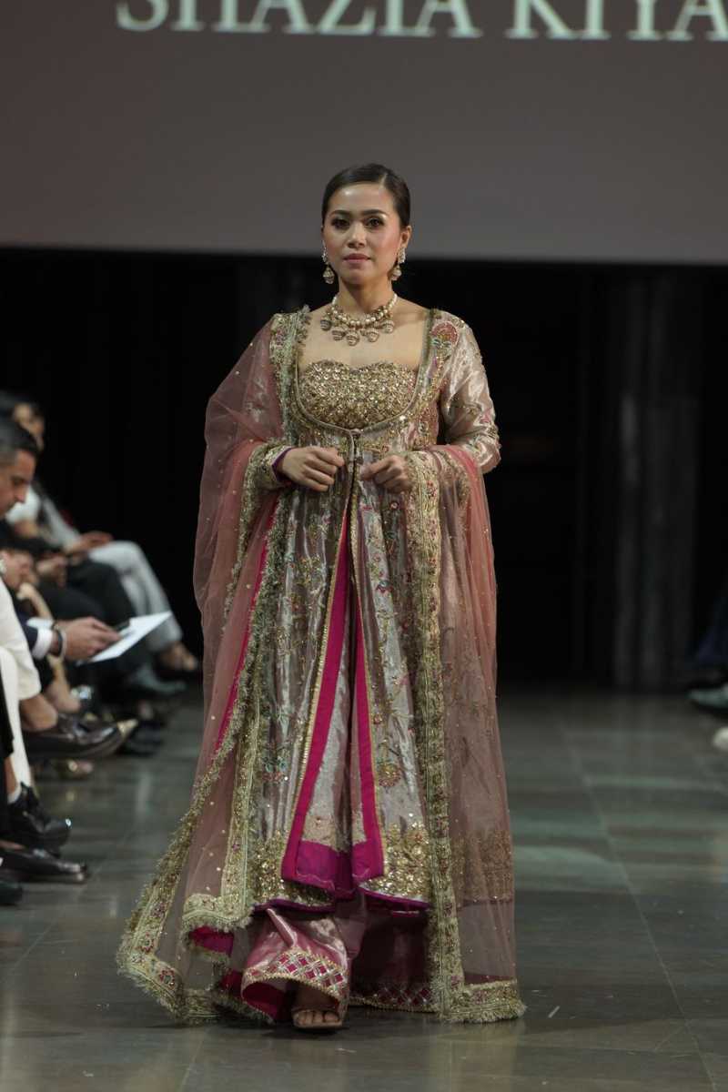 Rose Gold Embellished Silk-Net Bridal Gown (2-Piece) - Image 1