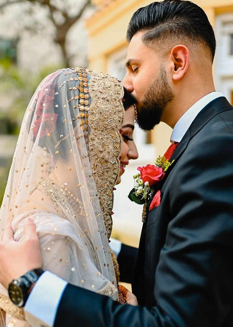 Champagne Gold Embellished Silk-Blend Bridal Gown (2-Piece) - Image 8