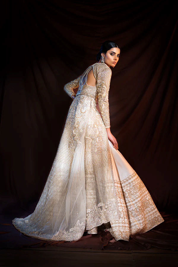Gold Zardozi Threadwork Metallic Gown (1-Pc) - Image 2