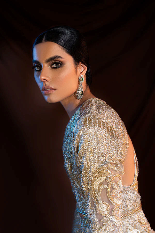 Gold Zardozi Threadwork Metallic Gown (1-Pc) - Image 3