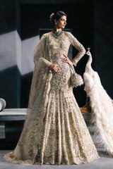 Gold Embellished Silk Bridal Gown (2-Piece) - Image 7