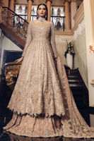 Pakistani Silver Gold Gangajamni Tissue Gown (3-Piece) - Image 2