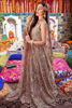 Pakistani Gold Floral Embroidered Tissue Bridal Gown (2-Piece) - Image 2