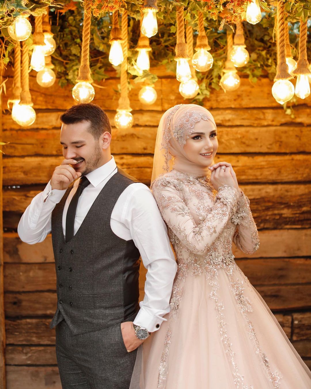 Champagne Lace Tulle A-Line Wedding Gown (2-Piece) - Image 3