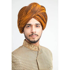 Light Gold Zardozi Jamavar Silk Sherwani (3-Piece) - Image 4