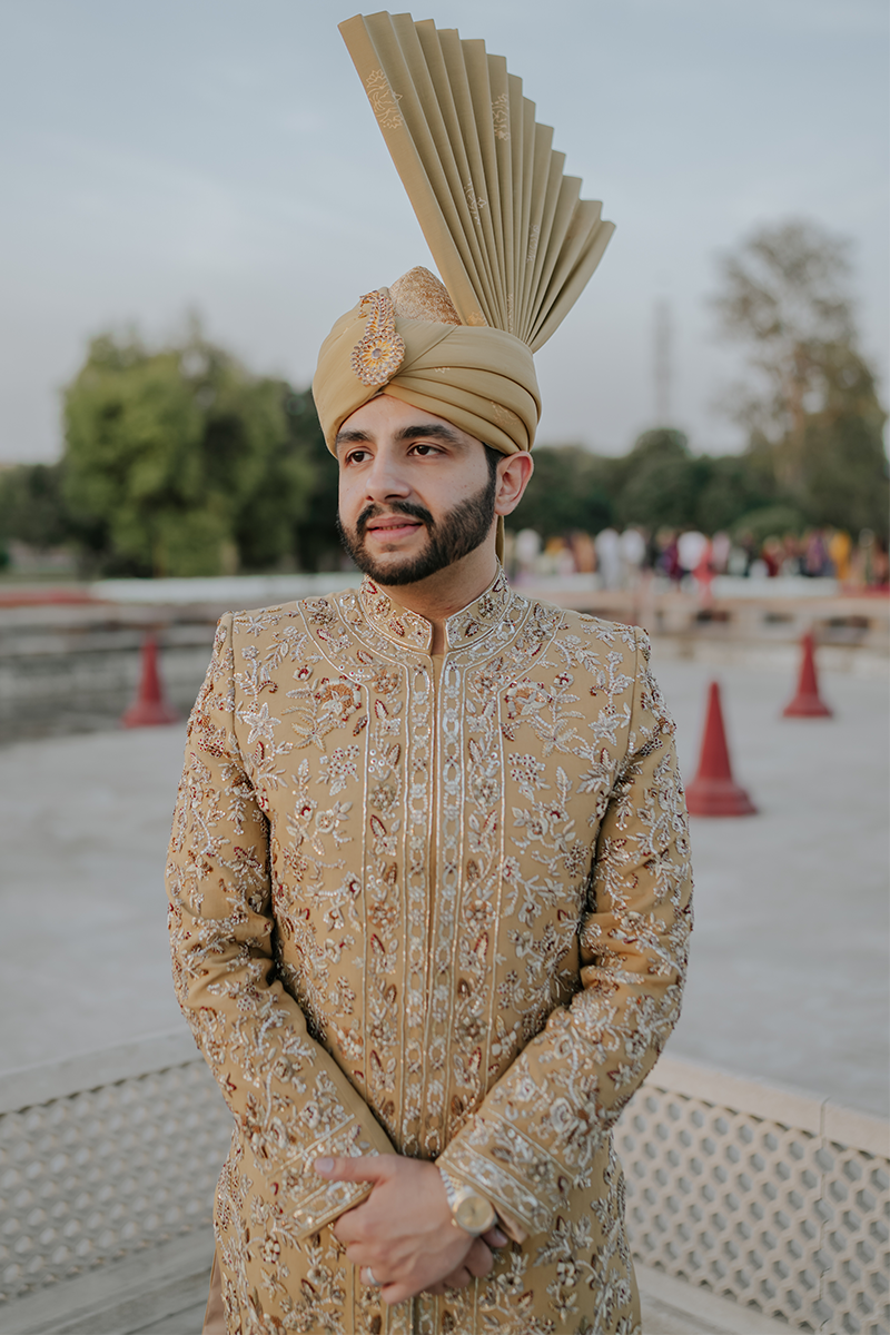 Gold Adda Work Serona Groom Sherwani (2-Piece) - Image 2