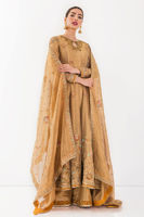 Pakistani Gold Zardozi Embroidered Shimmer Kalidar (3-Piece) - Image 4