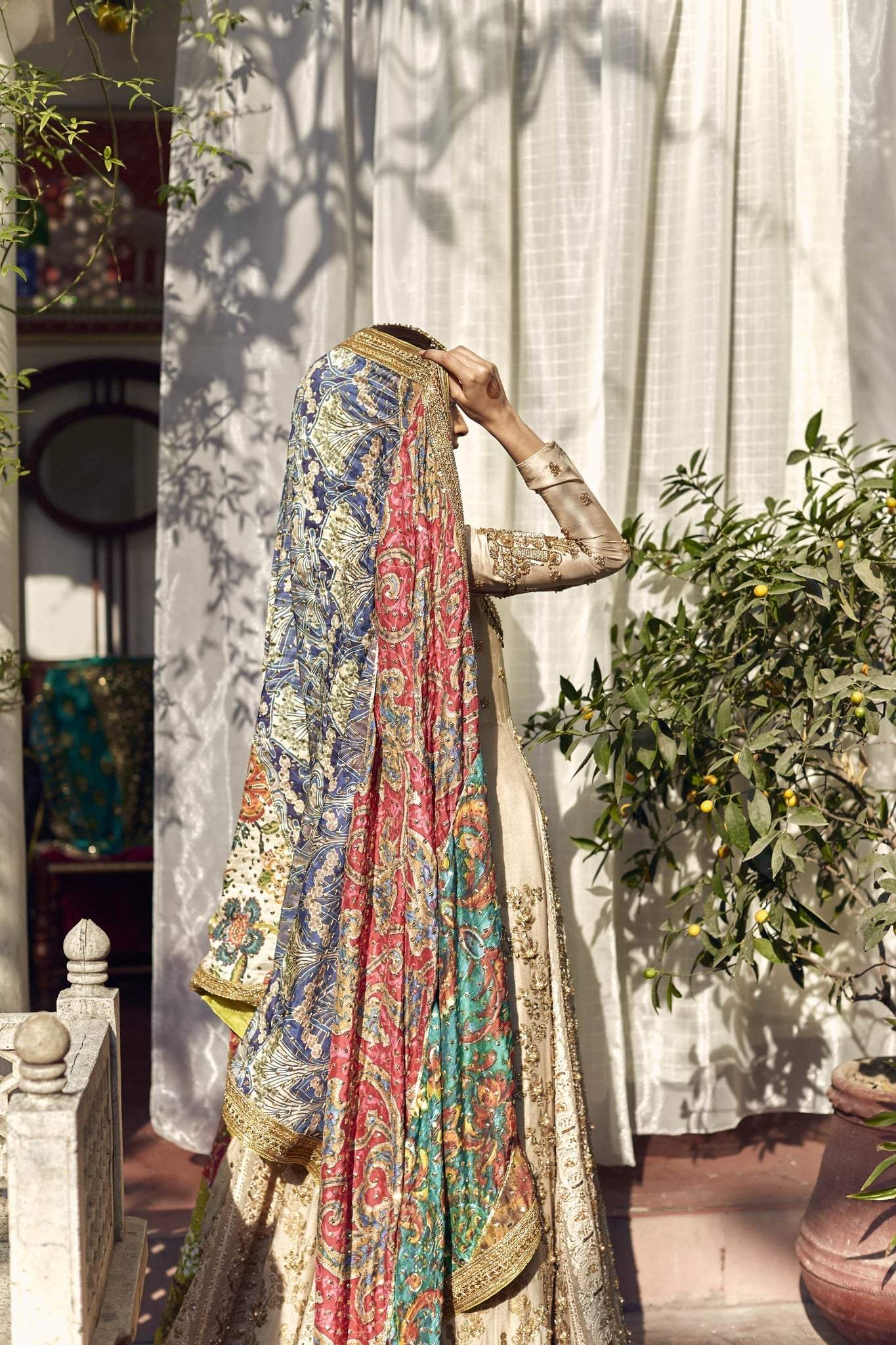 Muted Gold Hand Embellished Silk Kalidar (2-Piece) - Image 3