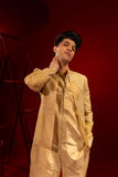 Golden Embroidered Silk Kurta Pajama (2-Piece) - Image 6