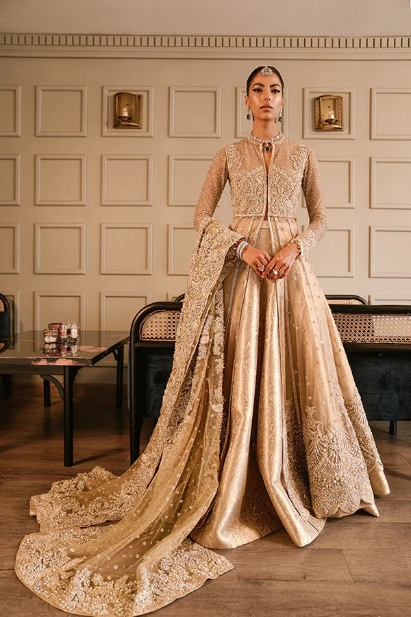 Amber Zardozi Swarovski Tulle Jacket & Brocade Lehenga (3-Piece) - Image 1