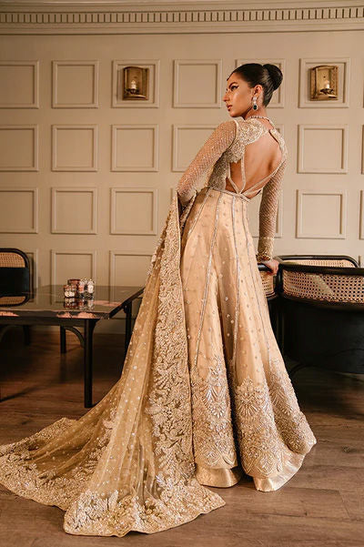 Amber Zardozi Swarovski Tulle Jacket & Brocade Lehenga (3-Piece) - Image 2