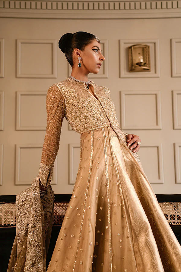 Amber Zardozi Swarovski Tulle Jacket & Brocade Lehenga (3-Piece) - Image 3