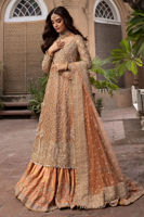 Rose Gold Zardozi Tissue A-Line Bridal Lehenga (3-Piece) - Image 2