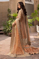 Rose Gold Zardozi Tissue A-Line Bridal Lehenga (3-Piece) - Image 3