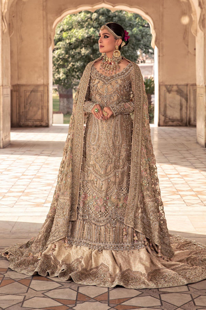 Golden Embellished Tissue & Jamawar Lehenga (3-Piece) - Image 5