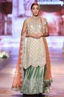 Pakistani Gold Embellished Jamawar Lehenga (3-Piece) - Image 3