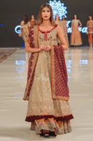 Gold Embroidered Tissue Bridal Gown (3-Piece) - Image 2