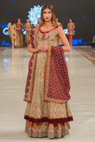 Gold Embroidered Tissue Bridal Gown (3-Piece) - Image 3