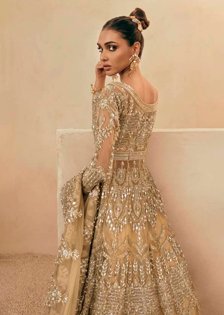 Indian Gold Zardozi Jamawar Lehenga Set (3-Piece) - Image 4