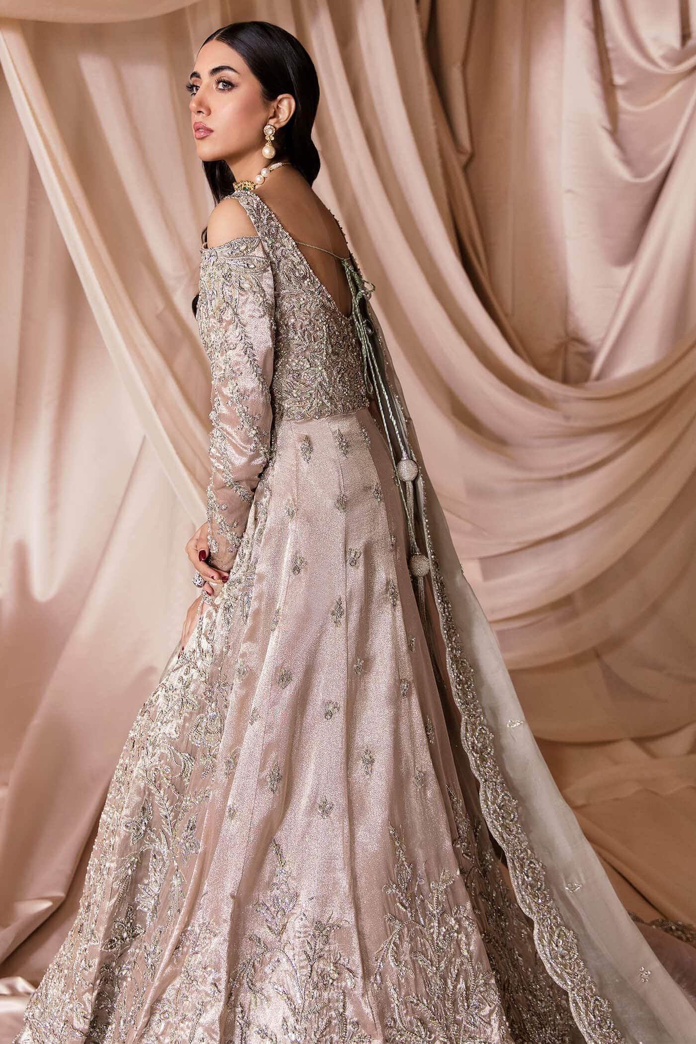 Rose Gold Embellished Pure Tissue Bridal Gown (3-Piece) - Image 7