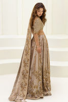 Pakistani Gold Embellished Pure Lama Lehnga Choli (3-Piece) - Image 4