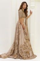 Pakistani Gold Embellished Pure Lama Lehnga Choli (3-Piece) - Image 5
