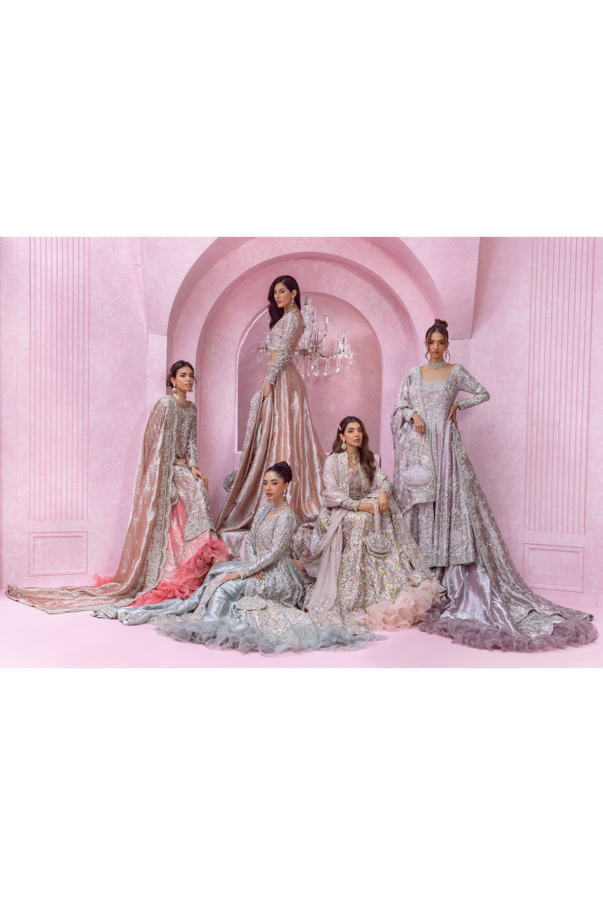 Peach Gold Zardozi Lame Lehenga (3-Piece) - Image 7