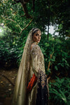Dull Gold Zardozi Lamé Bridal Lehenga (3-Piece) - Image 3