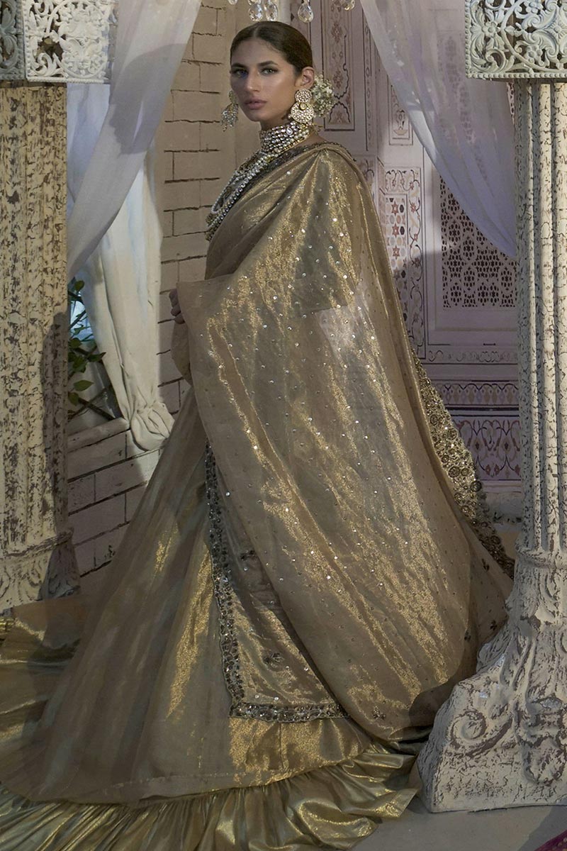 Golden Zardozi Masuri Lehenga Set (3-Piece) - Image 1