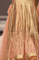 Rose Gold Gota Work Metallic Lehenga (3-Piece) - Image 5