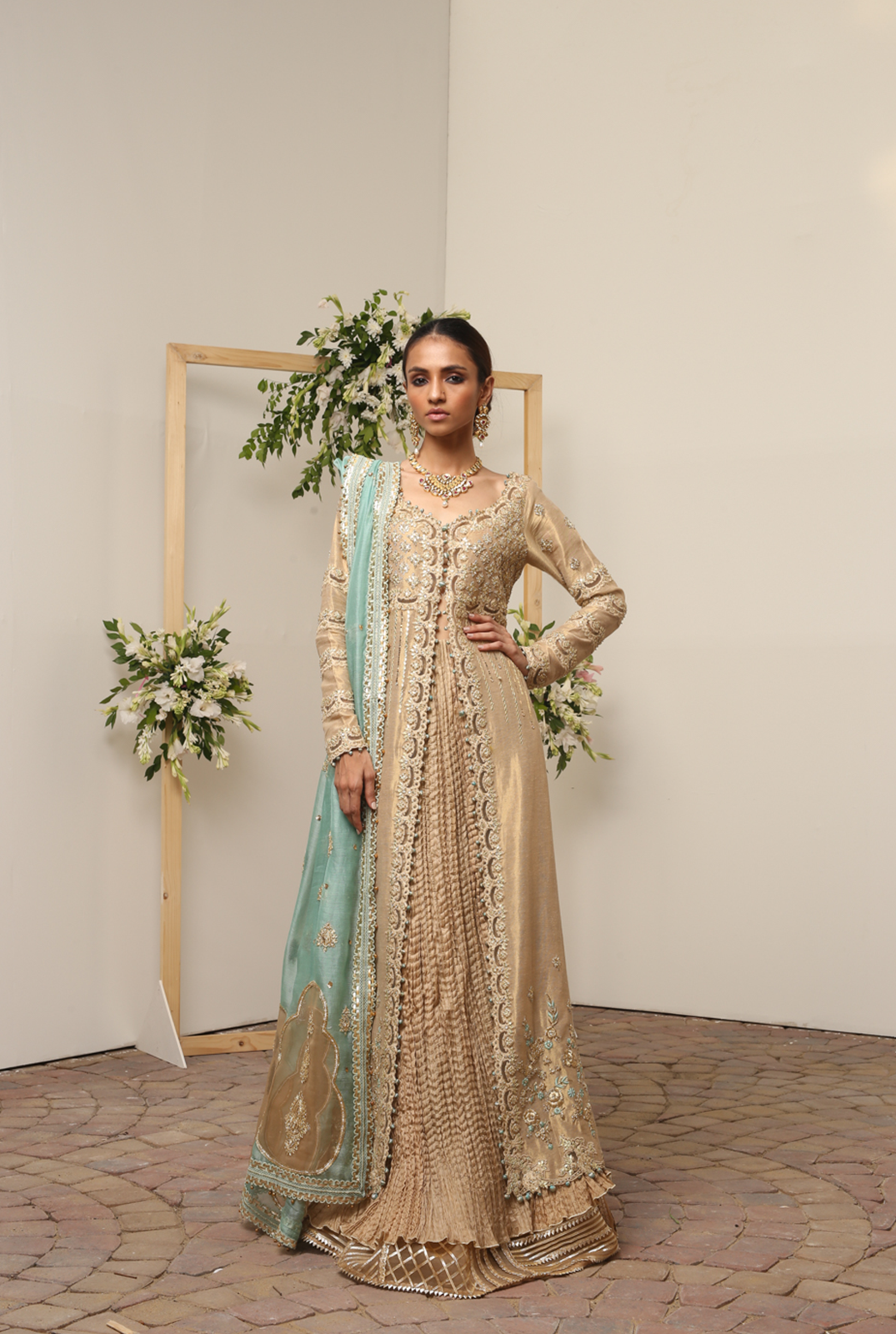 Gold Zardozi Meysuri Lehenga Set (3-Piece) - Image 3