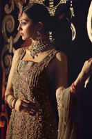 Grey 3D Embroidered Net Lehenga Set (3-Piece) - Image 5