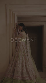 Pakistani Muted Gold Hand-Embellished Net Lehenga (3-Piece) - Image 8