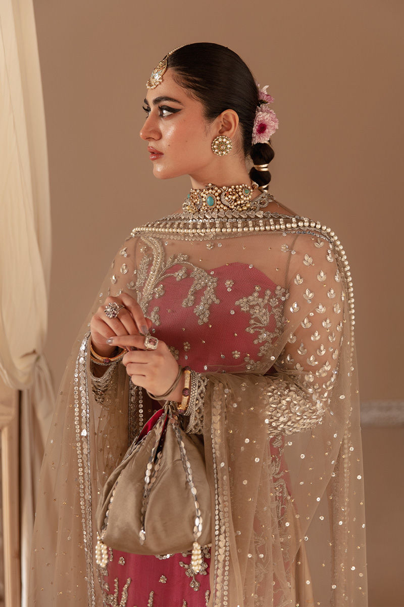 Indian Copper Hand-Embellished Net Lehenga Dress (3-Piece) - Image 2