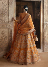 Pakistani Amber Hand-Embellished Net & Organza Bridal Lehenga (3-Piece) - Image 4