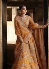 Pakistani Amber Hand-Embellished Net & Organza Bridal Lehenga (3-Piece) - Image 5