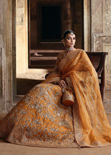 Pakistani Amber Hand-Embellished Net & Organza Bridal Lehenga (3-Piece) - Image 7