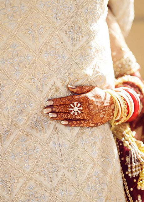 Champagne Peach Embellished Net Bridal Lehenga (3-Piece) - Image 6